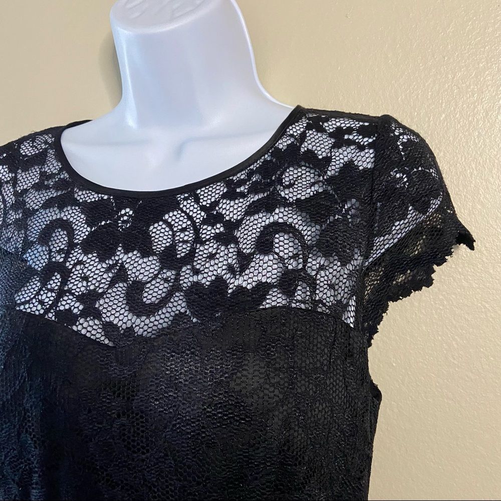 ELIZA J Lace Round Neck Cap Sleeve‎ Sheath Dress - Picture 7 of 14